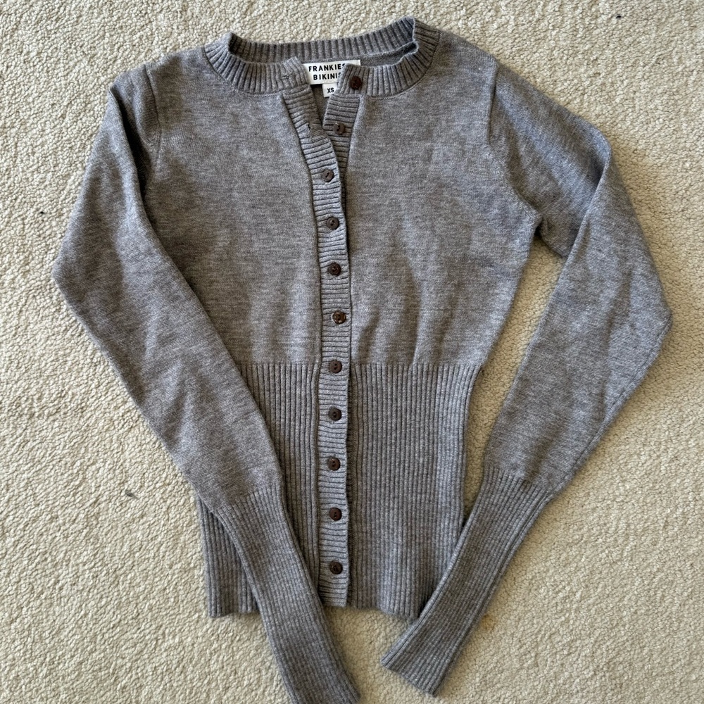 Frankies bikinis button up Lennon cloud knit cardigan